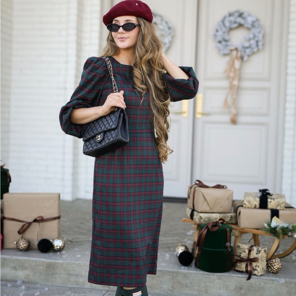 Dainty Jewells Plaid Midi Dress